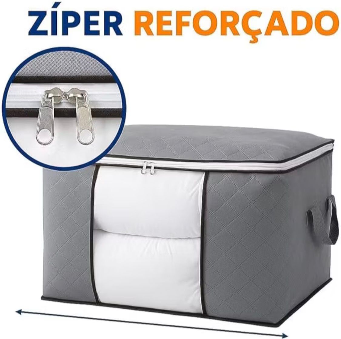 Kit 6 Caixas Organizadoras Organizaçao Inteligente para Seu Guarda-Roup Irganizador de Roupas com Zíper Reforçado + Proteção Anti Poeira