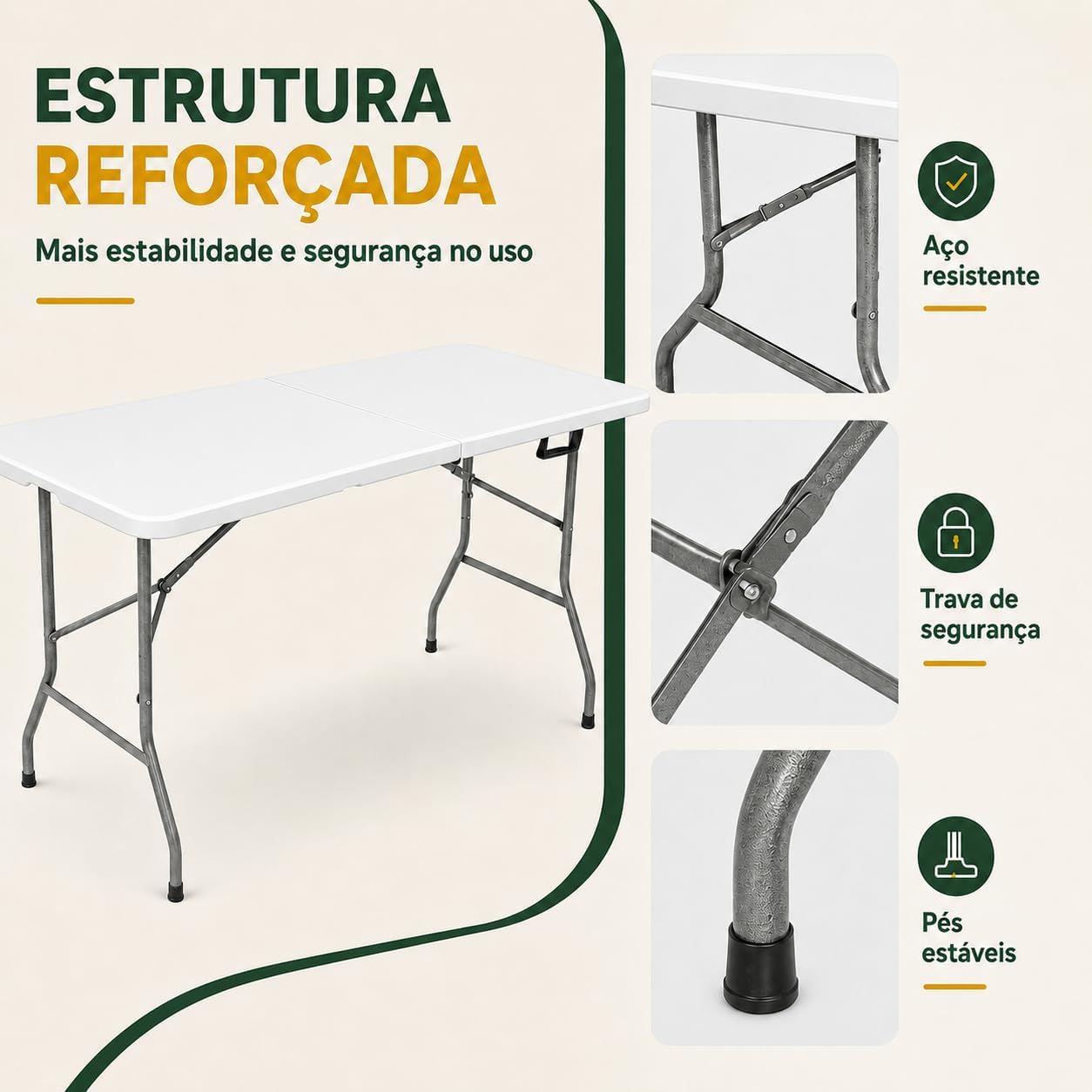 Mesa Dobrável Portátil com Alça para Transporte